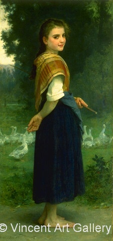 A1411,BOUGUEREAU, The Goose Girl, 1891